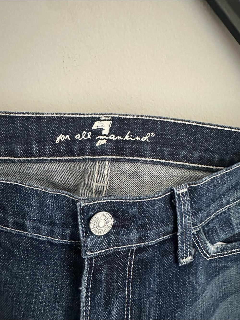 7 For All Mankind Colette Bootcut Jeans Low Rise Washed Blue Size 30 - Picture 5 of 11